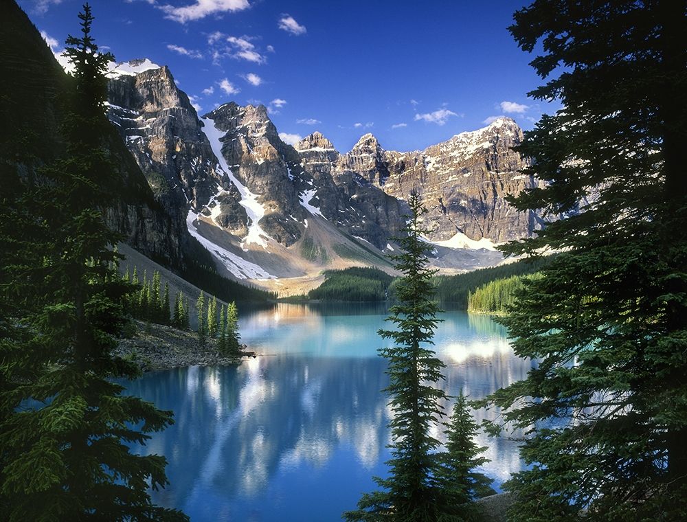 Turquoise water in moraine lake in Banff National Park near Calgary Canada art print by Steve Mohlenkamp for $57.95 CAD